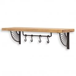 Funky Chunky Furniture Accessories Black Metal Pan Holder Rail & Hooks