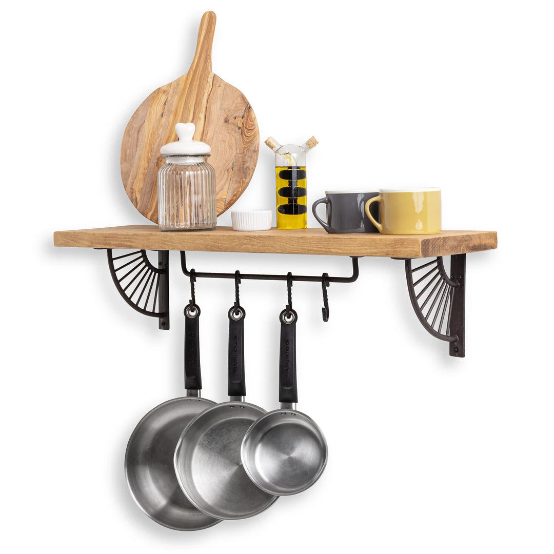 Funky Chunky Furniture Accessories Black Metal Pan Holder Rail & Hooks 5 Funky Chunky Furniture Accessories Black Metal Pan Holder Rail & Hooks