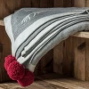 Funky Chunky Furniture Accessories Reindeers Grey Pom Pom Throw