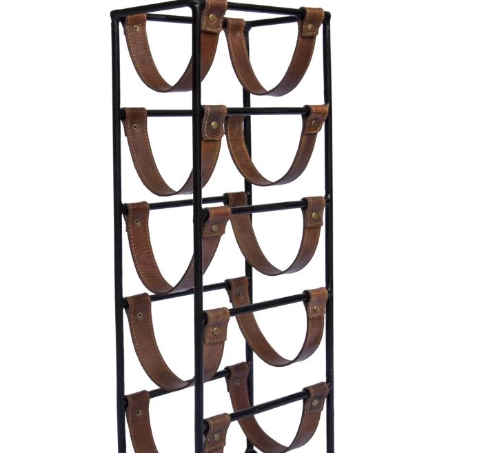 Funky Chunky Furniture Leather And Metal Wine Rack - 5 Bottles Wine Racks 5 Funky Chunky Furniture Leather And Metal Wine Rack - 5 Bottles Wine Racks