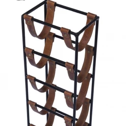 Funky Chunky Furniture Leather And Metal Wine Rack - 5 Bottles Wine Racks