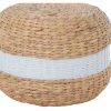 Funky Chunky Furniture White And Natural Seagrass Pouffe Pouffes
