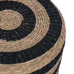 Funky Chunky Furniture Pouffes Black And Natural Seagrass Pouffe