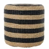 Funky Chunky Furniture Pouffes Black And Natural Seagrass Pouffe