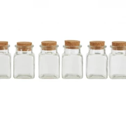 Funky Chunky Furniture Accessories Set Of Square Glass Jars With Cork Stoppers