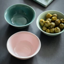 Funky Chunky Furniture Set Of 3 Snack Bowls - Pink, Sage, Aqua