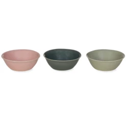 Funky Chunky Furniture Set Of 3 Snack Bowls - Pink, Sage, Aqua