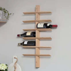 Funky Chunky Furniture Solid Oak Wall Mounted Wine Rack Wine Racks