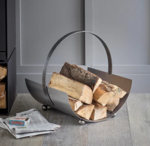 Funky Chunky Furniture Accessories Steel Curved Log Basket 3 Funky Chunky Furniture Accessories Steel Curved Log Basket