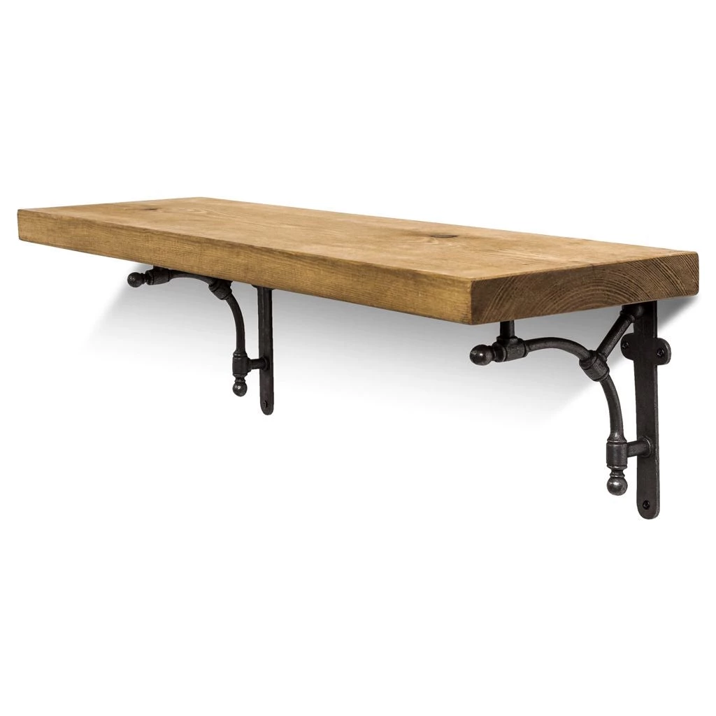 Funky Chunky Furniture All Wooden Shelving Tanfield Solid Wood Shelf & Brackets - 9x1.5 Smooth Shelf (22cmx3.5cm) 3 Funky Chunky Furniture All Wooden Shelving Tanfield Solid Wood Shelf & Brackets - 9x1.5 Smooth Shelf (22cmx3.5cm)