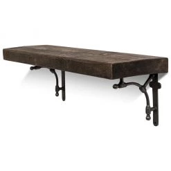 Funky Chunky Furniture Tanfield Solid Wood Shelf & Brackets - 9x2 Rustic Shelf (22.5cmx5cm)