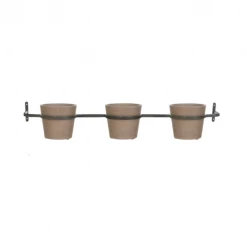 Funky Chunky Furniture Outdoor Three Pot Wall Planter - Clay 7 Funky Chunky Furniture Outdoor Three Pot Wall Planter - Clay