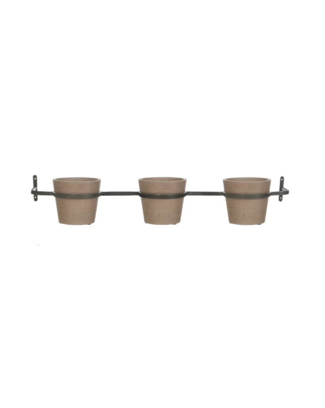 Funky Chunky Furniture Outdoor Three Pot Wall Planter - Clay 5 Funky Chunky Furniture Outdoor Three Pot Wall Planter - Clay