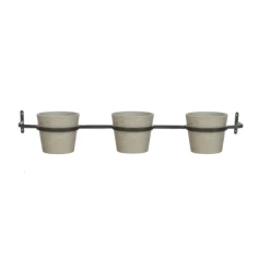 Funky Chunky Furniture Three Pot Wall Planter - Stone