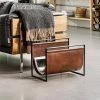 Funky Chunky Furniture Living Room Leather And Metal Magazine Rack 2 Funky Chunky Furniture Living Room Leather And Metal Magazine Rack