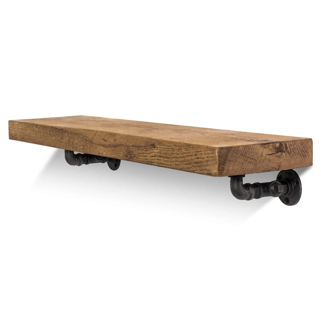 Funky Chunky Furniture Wingate Solid Wood Shelf & Brackets - 8x2 Oak Shelf (19x4cm) All Wooden Shelving 3 Funky Chunky Furniture Wingate Solid Wood Shelf & Brackets - 8x2 Oak Shelf (19x4cm) All Wooden Shelving