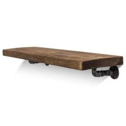 Funky Chunky Furniture Wingate Solid Wood Shelf & Brackets - 9x1.5 Rustic Shelf (22.5cmx4cm)
