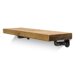Funky Chunky Furniture Wingate Solid Wood Shelf & Brackets - 9x2 Smooth Shelf (22cmx4.5cm) All Wooden Shelving