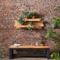 Funky Chunky Furniture Wylam Solid Oak Wall Planter Outdoor