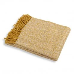 Funky Chunky Furniture Yellow Herringbone Mohair Throw