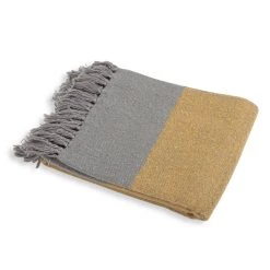 Funky Chunky Furniture Yellow And Silver Mohair Throw