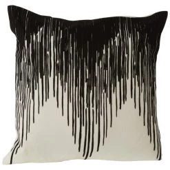 Funky Chunky Furniture Black And White Embroidered Cushion