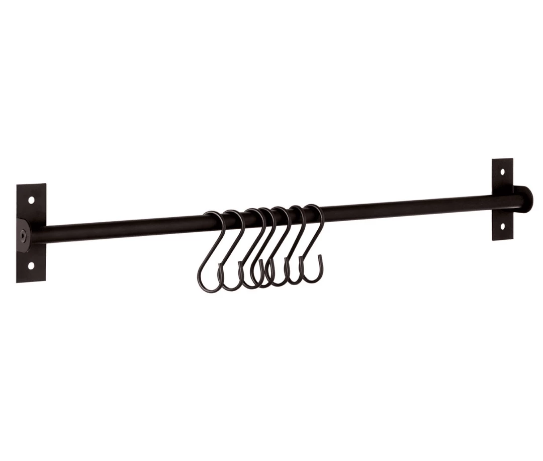 Funky Chunky Furniture Black Metal Hanging Rail 5 Funky Chunky Furniture Black Metal Hanging Rail