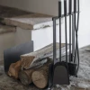 Funky Chunky Furniture Accessories Black Metal Log Store And Tool Set