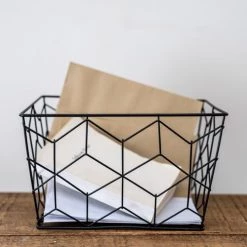 Funky Chunky Furniture Black Metal Storage Basket