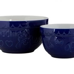 Funky Chunky Furniture Accessories Blue Stoneware Mixing Bowls