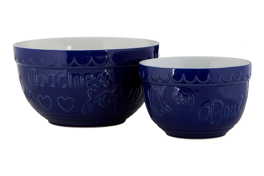 Funky Chunky Furniture Accessories Blue Stoneware Mixing Bowls 3 Funky Chunky Furniture Accessories Blue Stoneware Mixing Bowls