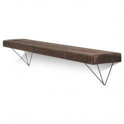 Funky Chunky Furniture All Wooden Shelving Bowes Solid Wood Shelf & Black Metal Brackets - 6x1.5 Rustic Shelf (15cmx4cm)