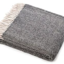 Funky Chunky Furniture Outdoor Charcoal Grey Wool Throw