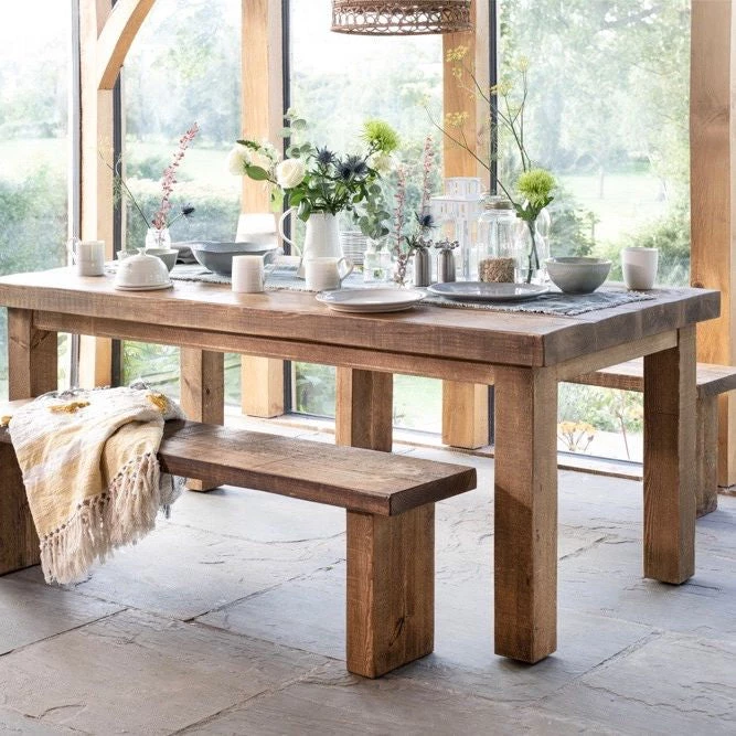 Funky Chunky Furniture Chopwell Dining Table And Benches Dining Table Sets 3 Funky Chunky Furniture Chopwell Dining Table And Benches Dining Table Sets