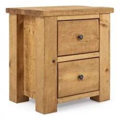 Funky Chunky Furniture Coleridge 2 Drawer Bedside Table Bedroom
