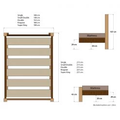 Funky Chunky Furniture Coleridge Tall Headboard Bed Frame Bedroom