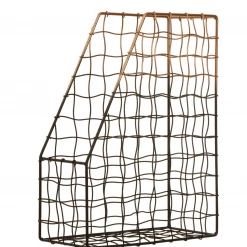 Funky Chunky Furniture Copper And Black Metal Magazine Holder Living Room