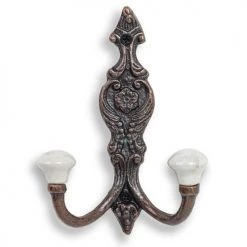 Funky Chunky Furniture Copper Vintage Coat Hooks - White Hook Ends