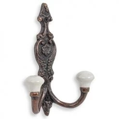 Funky Chunky Furniture Copper Vintage Coat Hooks - White Hook Ends