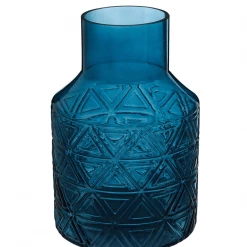Funky Chunky Furniture Dark Blue Patterned Glass Vase Accessories