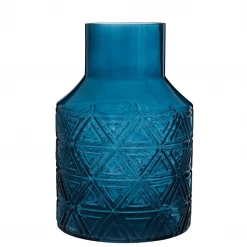Funky Chunky Furniture Dark Blue Patterned Glass Vase Accessories