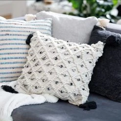 Funky Chunky Furniture Outdoor Diamond Embroidered Tassel Cushion