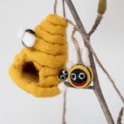 Funky Chunky Furniture Felted Wool Bumblebee Garland Accessories