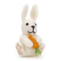Funky Chunky Furniture Felted Wool White Easter Bunny Accessories
