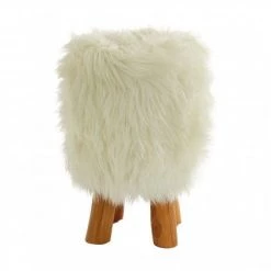 Funky Chunky Furniture Fluffy Faux Fur Stool Accessories