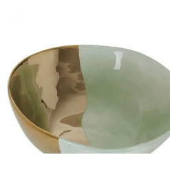 Funky Chunky Furniture Accessories Green And Gold Porcelain Bowl