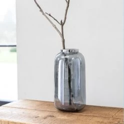 Funky Chunky Furniture Large Grey Vase With Metal Top