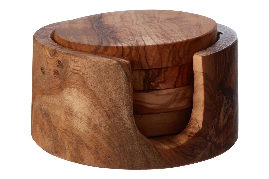 Funky Chunky Furniture Olive Wood Coasters - Round Accessories 3 Funky Chunky Furniture Olive Wood Coasters - Round Accessories