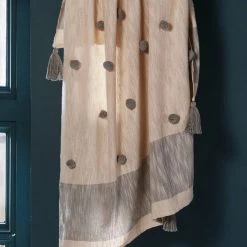 Funky Chunky Furniture Pom Pom Grey And Cream Throw Outdoor