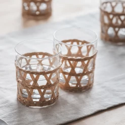 Funky Chunky Furniture Rattan And Glass Tumblers